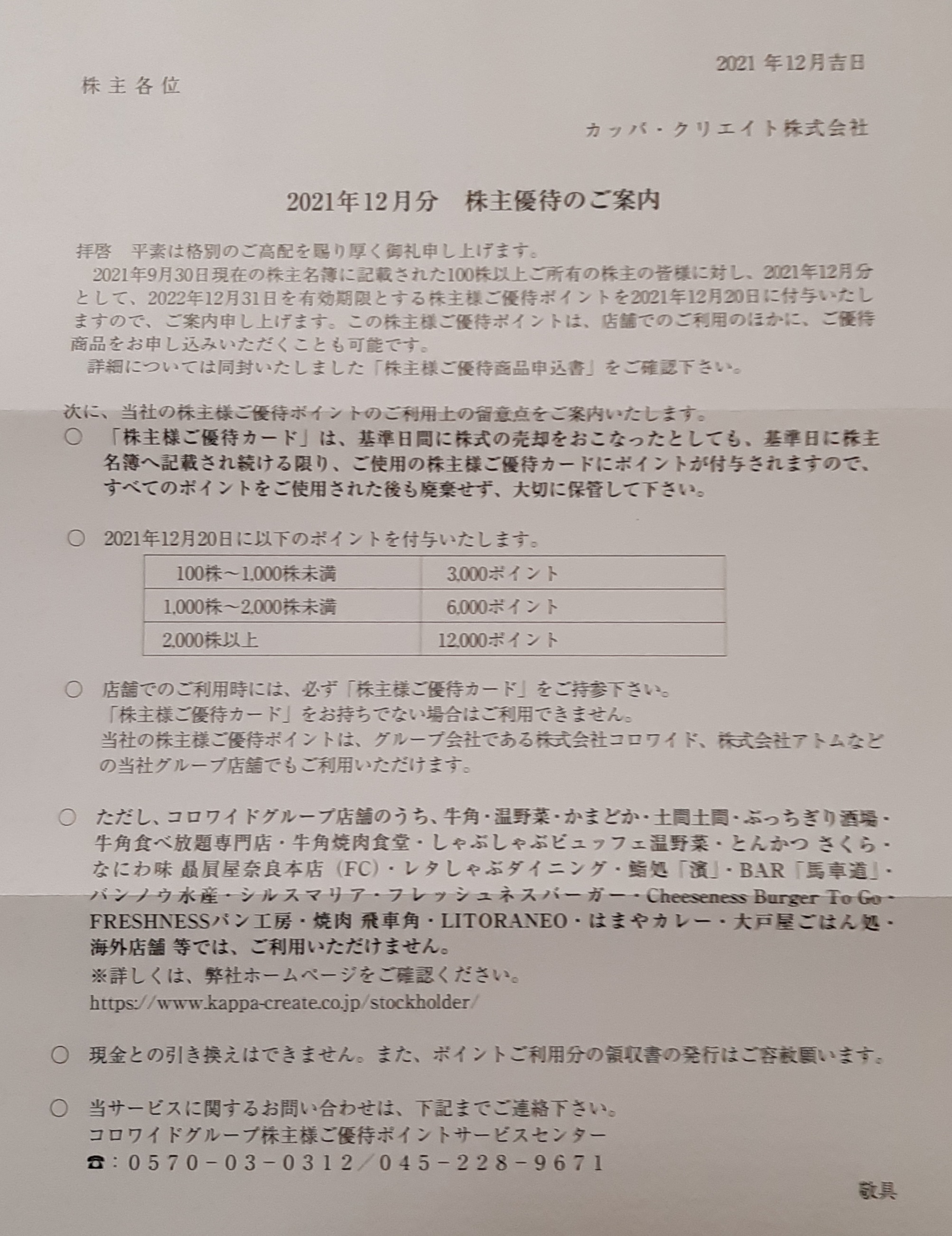 アトム株主優待 – 定年シニア夫婦のサバイバル日記